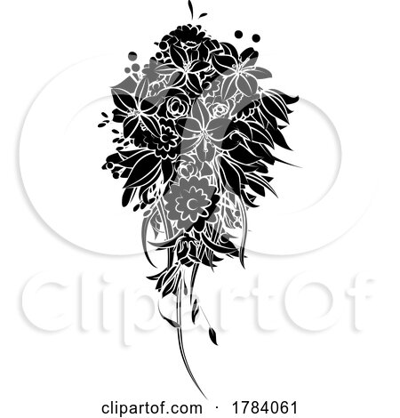 Floral Flower Bouquet in a Sketch Drawing Style by AtStockIllustration