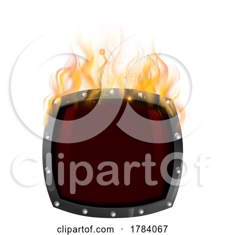 Hot Fiery Shield with Fire Flame Flames Concept by AtStockIllustration