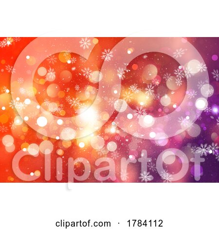 Christmas Bokeh Lights and Snowflakes by KJ Pargeter