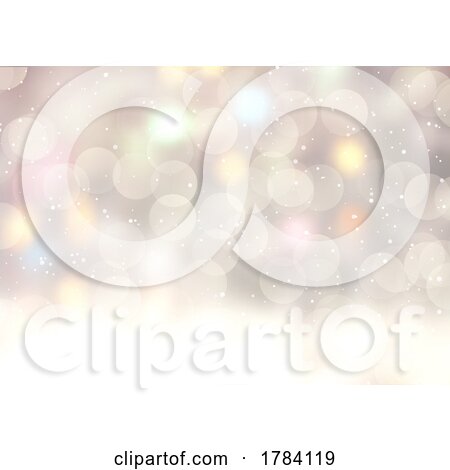 Christmas Background with Snow and Bokeh Lights Design by KJ Pargeter