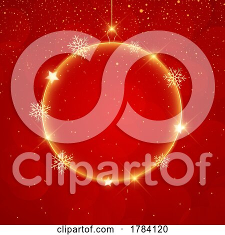 Elegant Red and Gold Christmas Bauble Background by KJ Pargeter