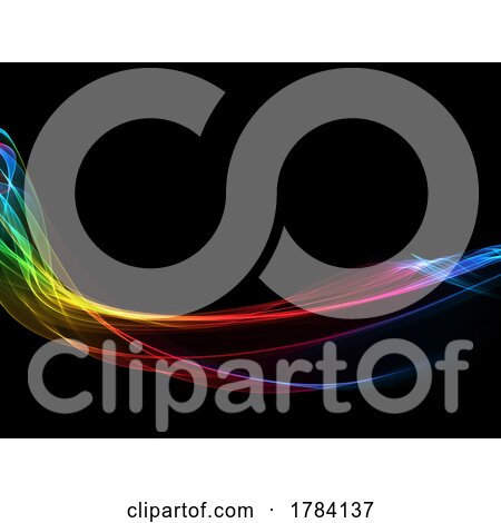 Abstract Background with a Rainbow Waves Design by KJ Pargeter