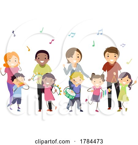 Children Playing Instruments as Teachers or Parents Sing by BNP Design Studio