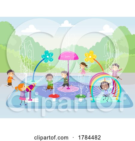 Children Playing at a Splash Water Park by BNP Design Studio