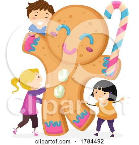 Children With a Giant Gingerbread Man by BNP Design Studio