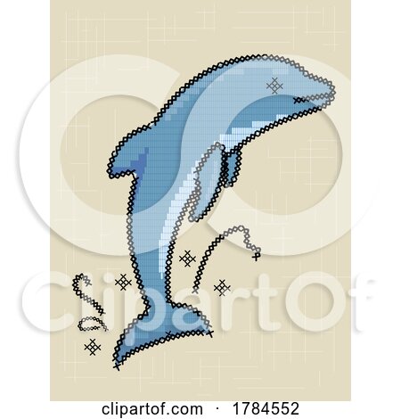 Embroidery Style Dolphin by BNP Design Studio