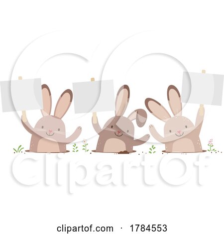 Rabbits Holding Signs by BNP Design Studio