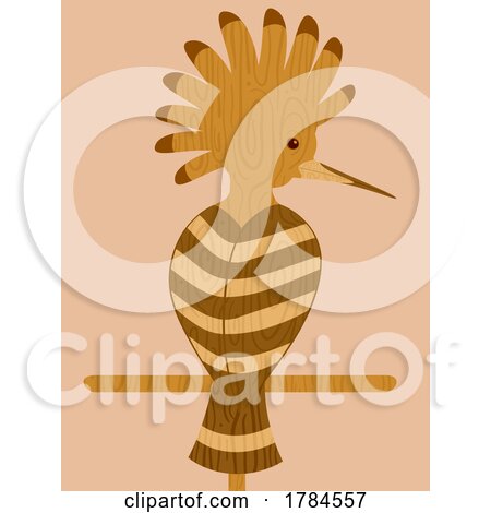 Israel Hoopoe Bird in wood sculpture style by BNP Design Studio