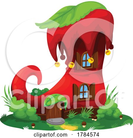 Elf Shoe Fairy House by Vector Tradition SM