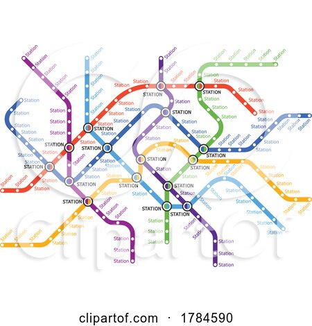 Metro Underground and Subway Map by Vector Tradition SM