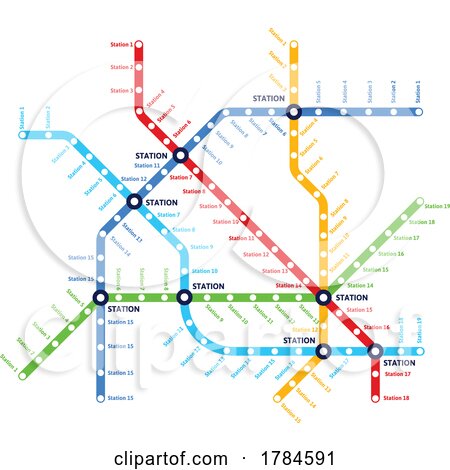 Metro Underground and Subway Map by Vector Tradition SM