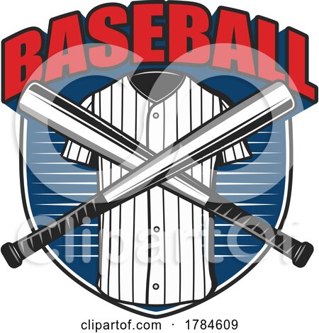 Baseball Shield with a Jersey and Crossed Bats by Vector Tradition SM
