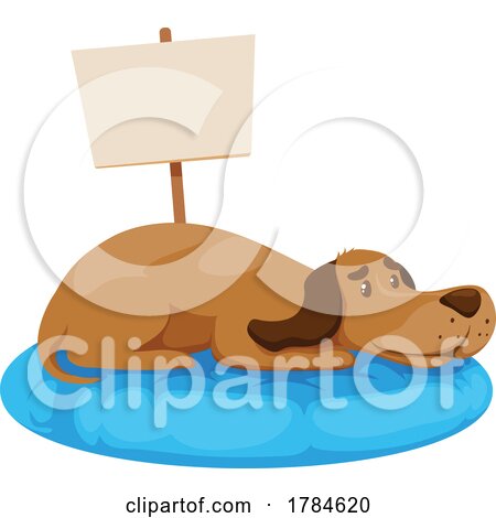 Dog Resting on a Bed with a Sign by Vector Tradition SM
