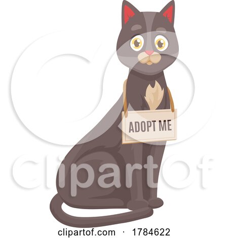 Cat Wearing an Adopt Me Sign by Vector Tradition SM
