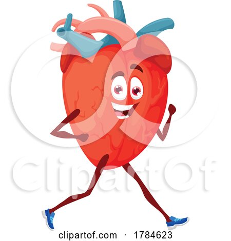 Happy Human Heart Walking or Jogging by Vector Tradition SM