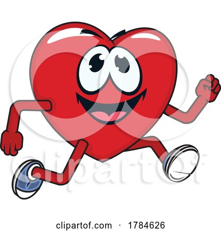 Happy Heart Mascot Running by Vector Tradition SM