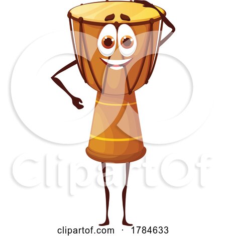 African Drum Instrument Mascot by Vector Tradition SM