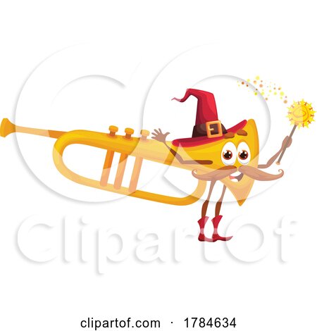 Wizard Trumpet Instrument Mascot by Vector Tradition SM
