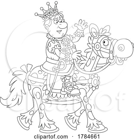 Cartoon King on His Horse by Alex Bannykh
