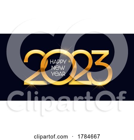 Happy New Year Banner with Metallic Gold Numbers Design by KJ Pargeter