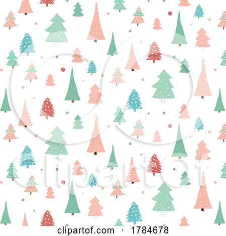 Scandi Style Christmas Tree Pattern Background by KJ Pargeter