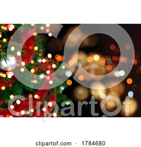 3D Christmas Tree with Bokeh Lights Design by KJ Pargeter
