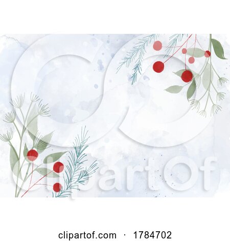 Decorative Hand Painted Winter Watercolour Floral Design by KJ Pargeter