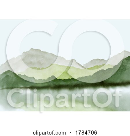 Hand Painted Watercolour Landscape Background by KJ Pargeter