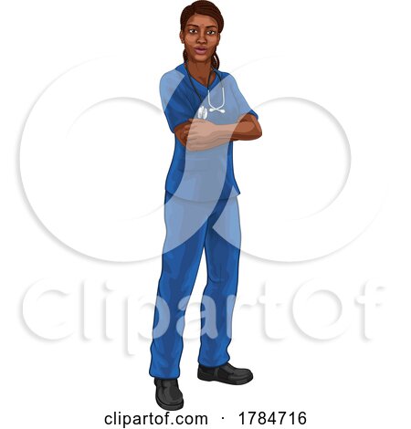 Black Woman Doctor Nurse Medical Professional by AtStockIllustration