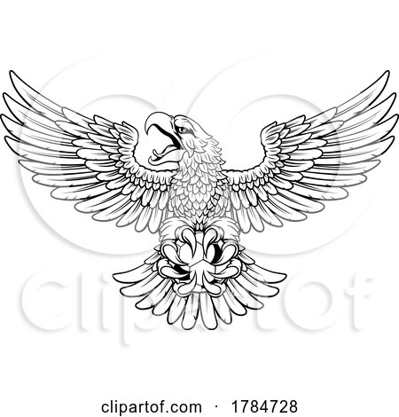 Bald Eagle Hawk Flying Soccer Football Ball Mascot by AtStockIllustration