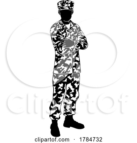 Military Army Soldier Man in Silhouette by AtStockIllustration