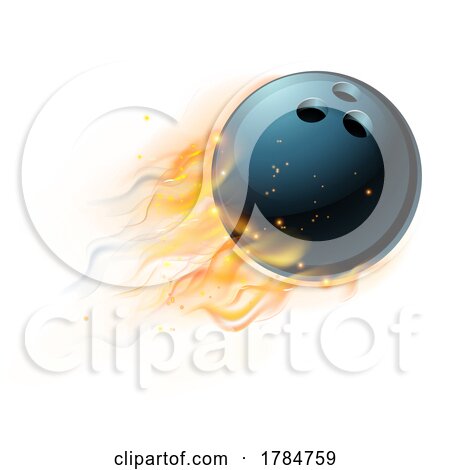 Bowling Ball with Flame or Fire Concept by AtStockIllustration
