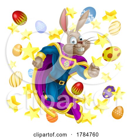 Super Hero Easter Bunny Cartoon Superhero by AtStockIllustration