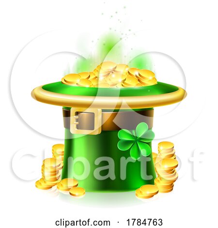 St Patricks Day Gold Coin Leprechaun Hat by AtStockIllustration