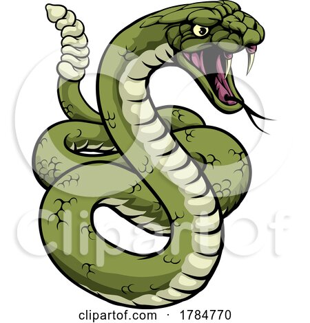 Rattlesnake Snake Animal Sport Team Cartoon Mascot by AtStockIllustration