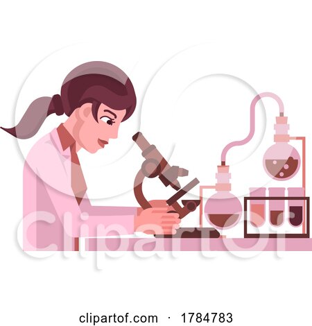 Woman Scientist Working in Laboratory by AtStockIllustration