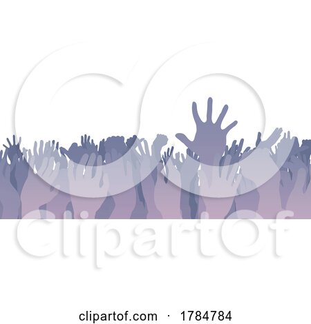Crowd Audience Group Silhouette Party Hands up by AtStockIllustration