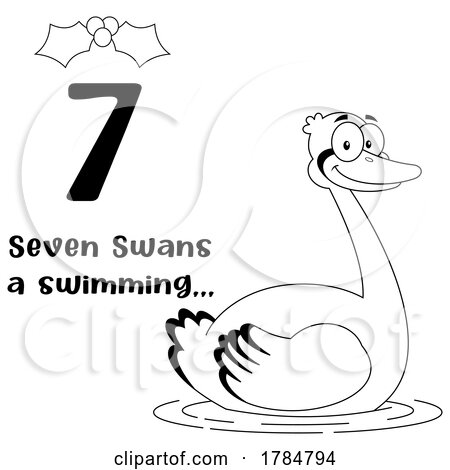 Cartoon Swan a Swimming by Hit Toon