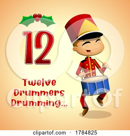 Cartoon Drummer Drumming by Hit Toon