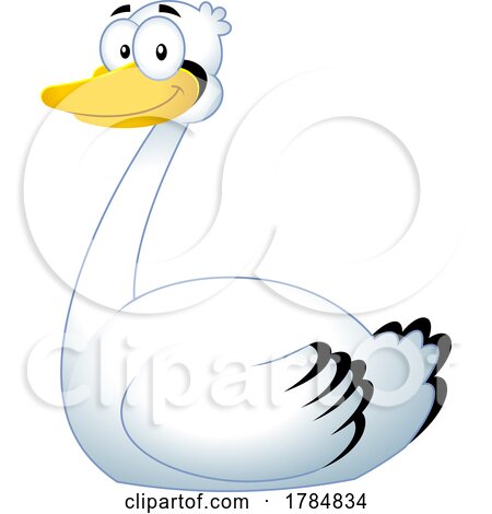Cartoon Swan a Swimming by Hit Toon