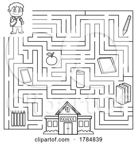 Maze of a Boy to School by Hit Toon