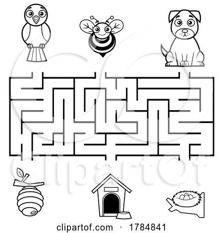 Cartoon Animal and Homes Maze Game by Hit Toon