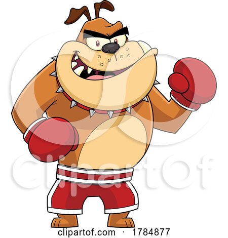Cartoon Tough Boxer Bulldog by Hit Toon