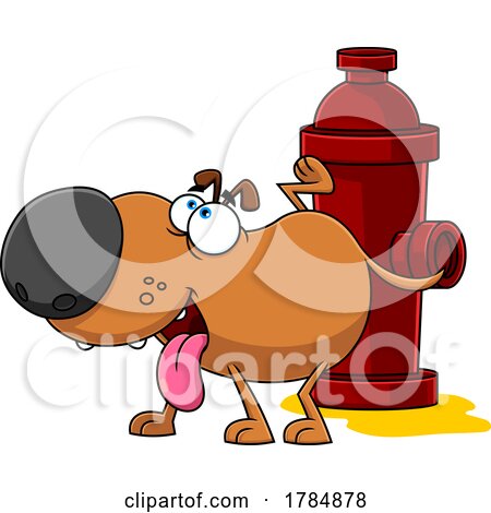 Cartoon Dog Urinating on a Fire Hydrant by Hit Toon