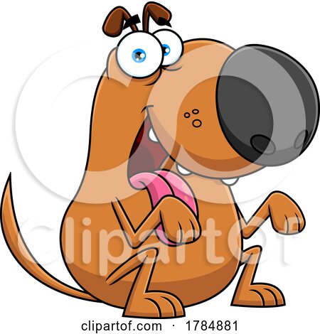 Cartoon Dog Begging by Hit Toon
