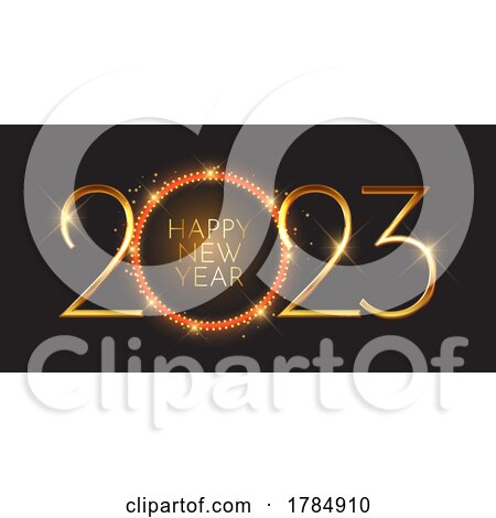 Happy New Year Banner with Metallic Numbers Design by KJ Pargeter