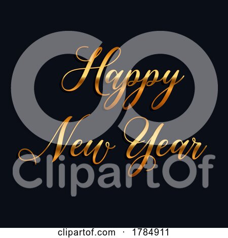 Happy New Year Background with Elegant Gold Text by KJ Pargeter