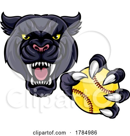 Panther Softball Animal Sports Team Mascot by AtStockIllustration