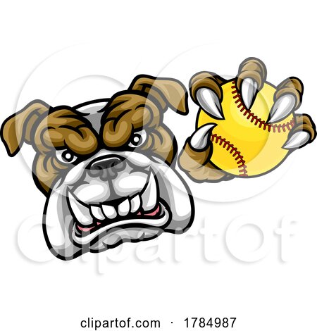Bulldog Softball Animal Sports Team Mascot by AtStockIllustration