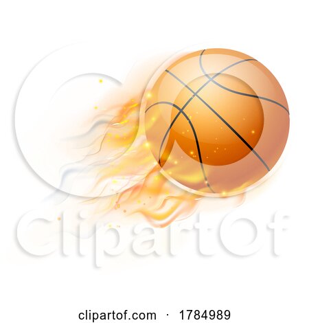 Basketball Ball with Flame or Fire Concept by AtStockIllustration